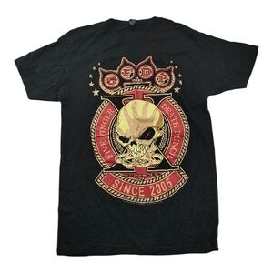 Five Finger Death Punch 5FDP Black Skull Metal Band Tee L Y2K Style T Shirt 5FDP